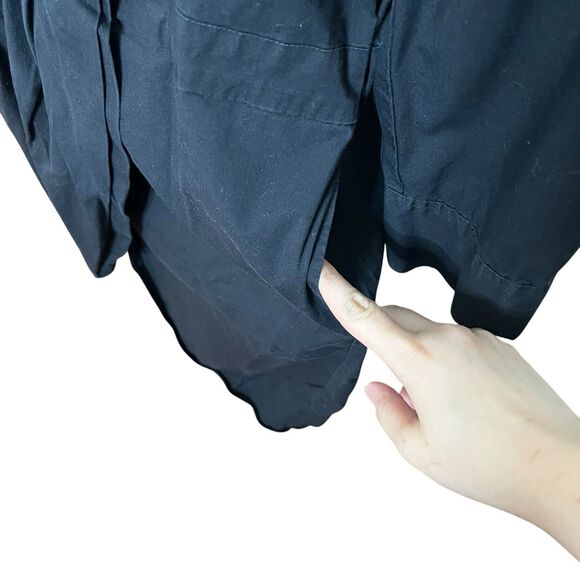 Universal Standard Fine Shirt Dress Black Asymmetrical Midi Women’s Size 14-16 - Picture 6 of 10